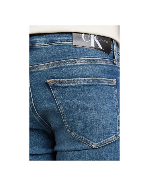 Calvin Klein Blaue jeans mit reißverschluss/knopf und taschen in Blue für Herren