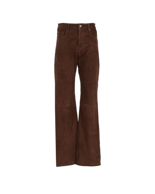 Arma Brown Leather Trousers
