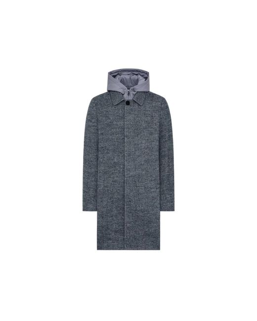 DUNO Blue Single-Breasted Coats for men