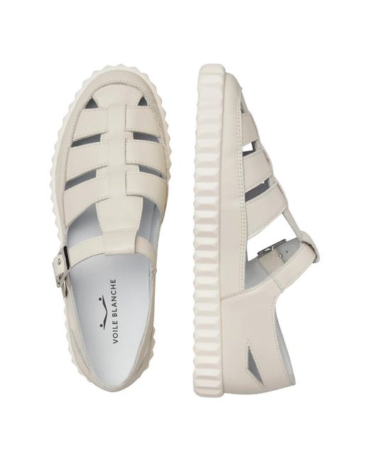 Voile Blanche White Flat Sandals