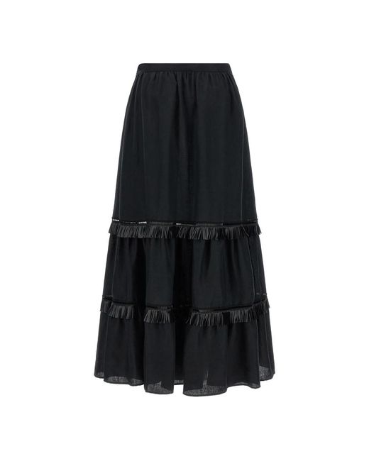 Kiton Black Maxi Skirts