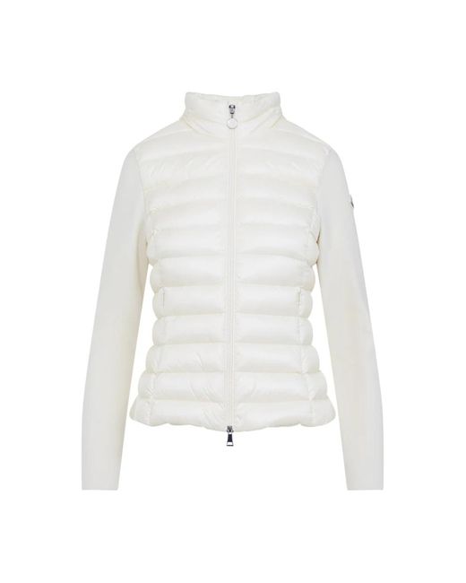 Moncler Witte Wollen Jas Met Vereninzet in het White