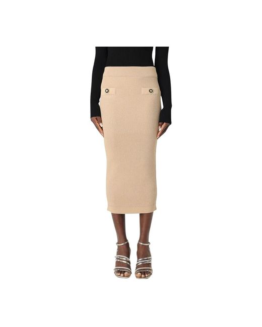 Balmain Natural Midi Skirts