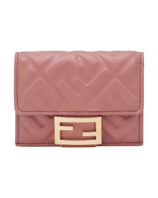 Fendi Accessoires ,Roze ,Katoen Continental With Chain Baguette in het Pink