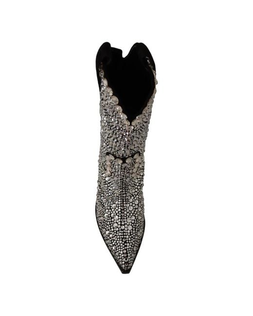 Dolce & Gabbana Gray Bequeme und stilvolle stiefel