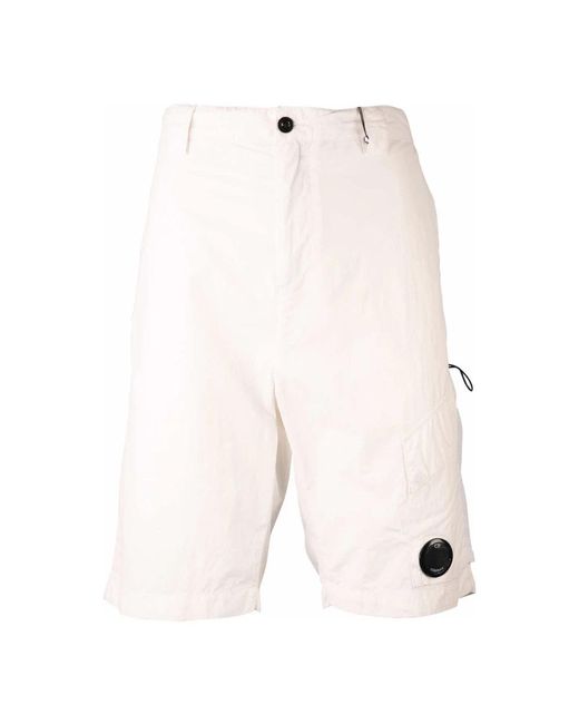 C P Company White Casual Shorts for men