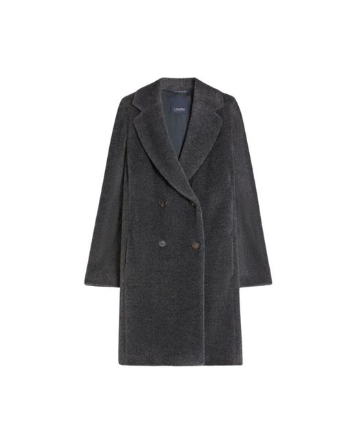 Max Mara Black Luxuriöser teddy tel mit reverskragen