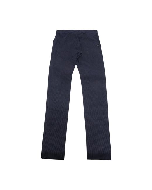 Dondup Blue Straight Trousers for men