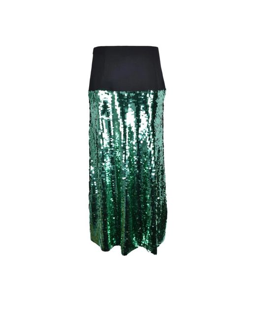 Erika Cavallini Semi Couture Green Maxi Skirts