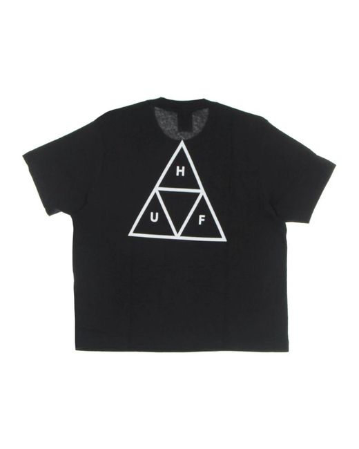 Huf Black Entspanntes T-Shirt Mit Triple Triangle Design