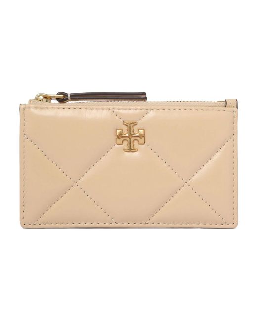 Tory Burch Accessoires ,Diamantgestikte Kaarthouder in het Natural