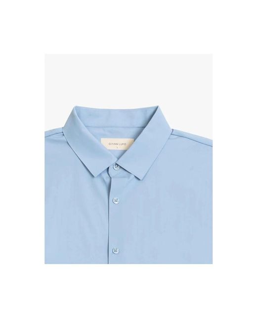 Gianni Lupo Stretch Mod Herrenhemd in Blue für Herren