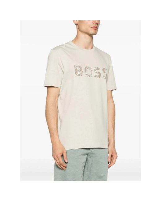 Boss Ocean t-shirt 100% baumwolle designers code in Natural für Herren