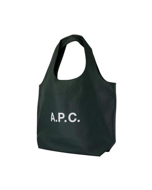 A.P.C. Groene Synthetische Shopper Tas in het Black