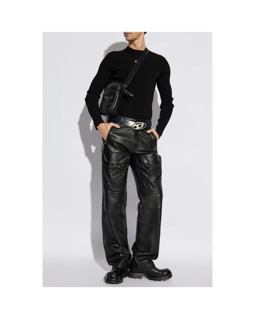 Round-Neck Knitwear DIESEL de hombre de color Black