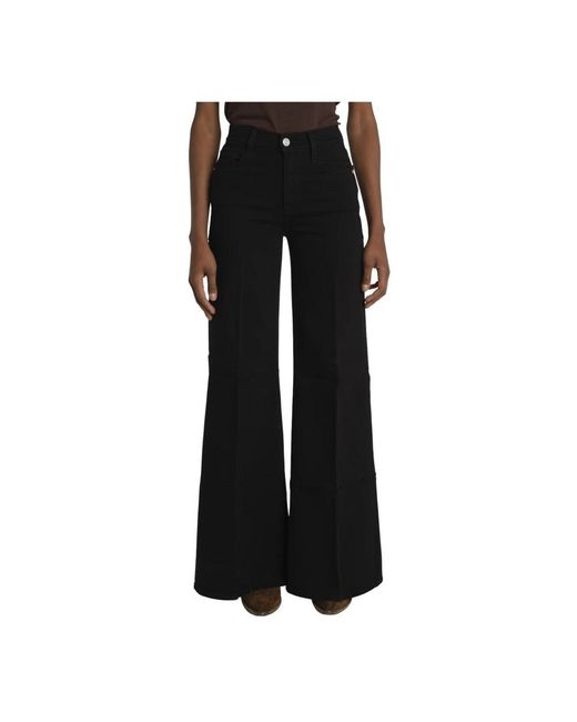 FRAME Black Wide Trousers