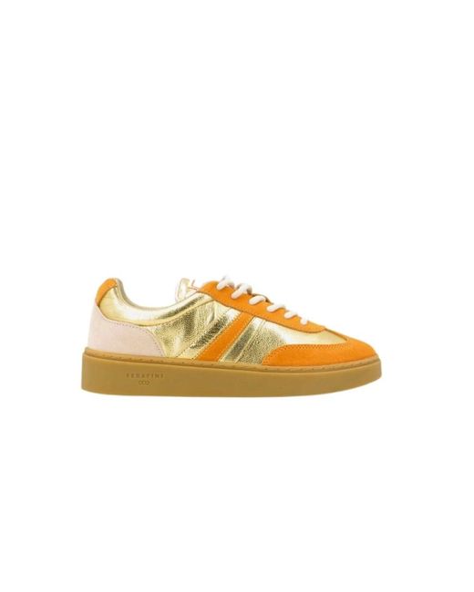 Serafini Schoenen ,Geel ,Suède Leren Sneaker in het Yellow