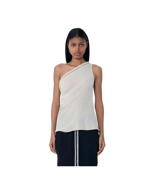 Rick Owens White Sleeveless Tops