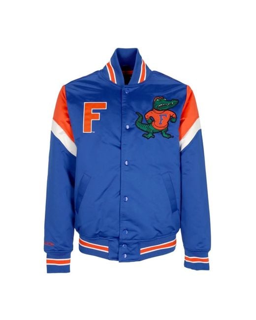 Mitchell & Ness Jassen ,Blauw ,Satijn Florida Gators Bomberjack Ncaa Satijn in het Blue voor heren