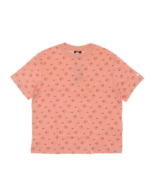 Nike Fitness ,Roze ,All Over Print Boyfriend Tee Pakket in het Pink