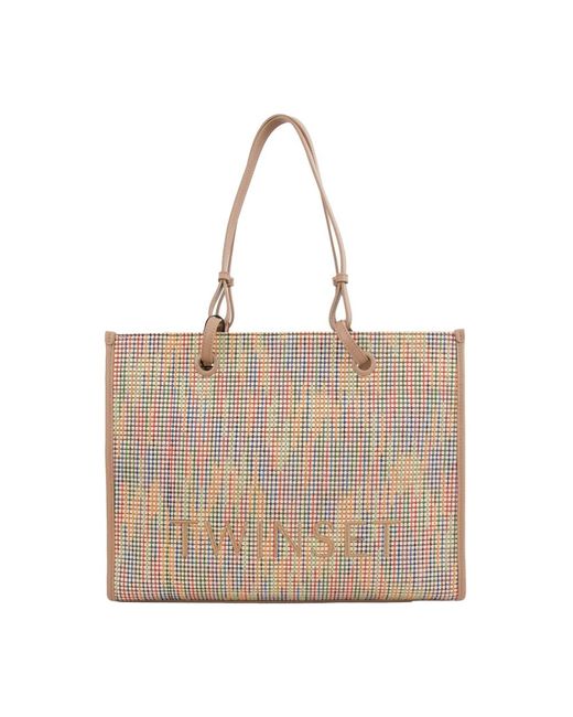 Tote Bags di Twinset in Natural
