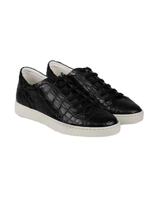 Kiton Sneakers Regular Solid 100% Handmade in Black für Herren