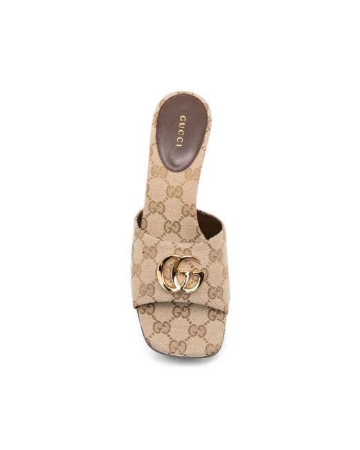 Gucci Natural Heeled Mules