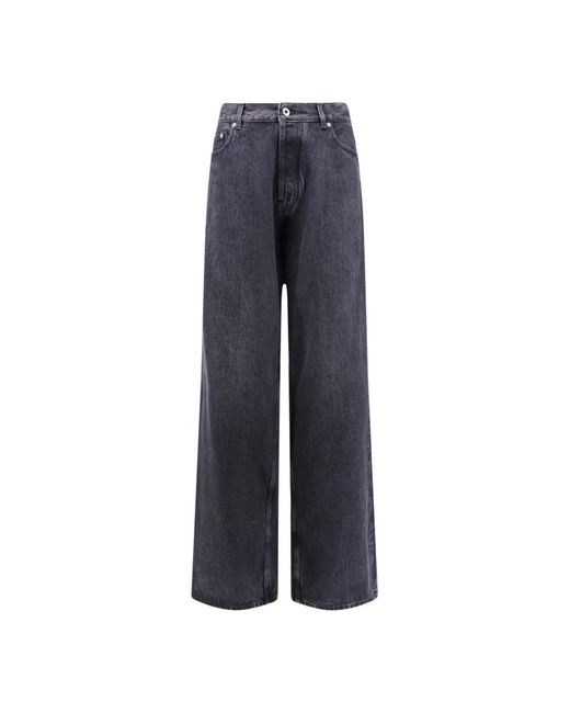 Off-White c/o Virgil Abloh Zwarte Broek Met Metalen Knopen in het Blue voor heren