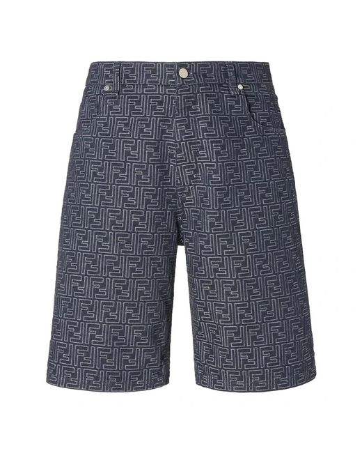 Fendi Blue Denim Shorts for men
