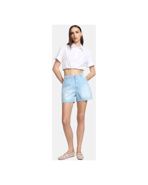 Please Blue Denim Shorts