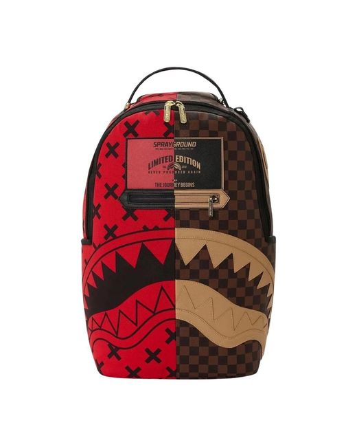 Sprayground Red Reverse Half Split Rucksack