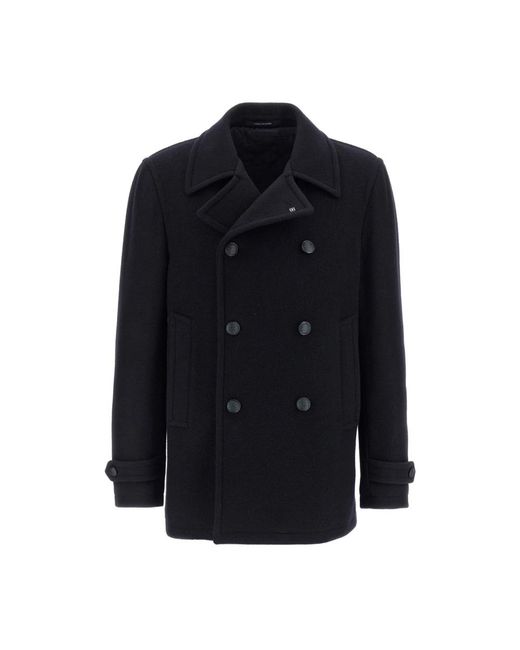 Tagliatore Blue Double-Breasted Coats for men