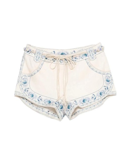 Zimmermann White Short Shorts