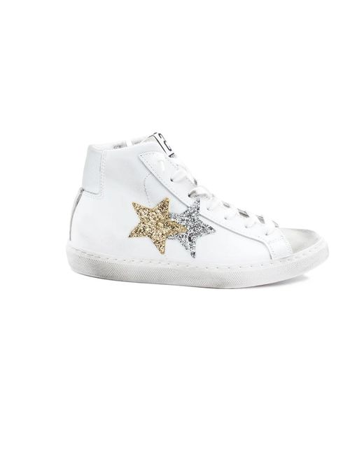 2 Star White Sneakers High