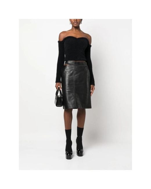 Fendi Black Leather Skirts