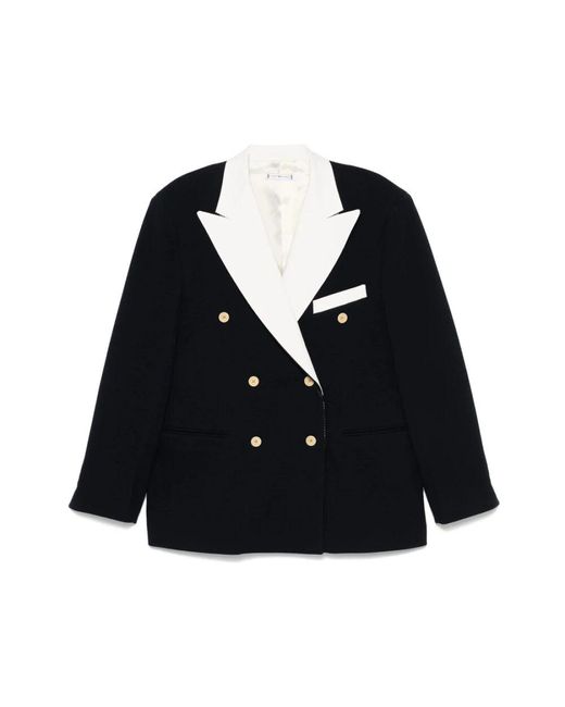 Tommy Hilfiger Black Dunkelblauer Zweireihiger Mantel