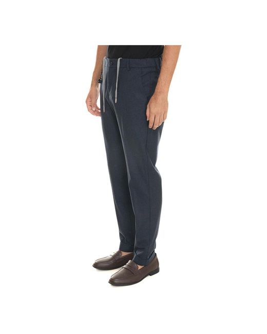 Marco Pescarolo Blue Straight Trousers for men