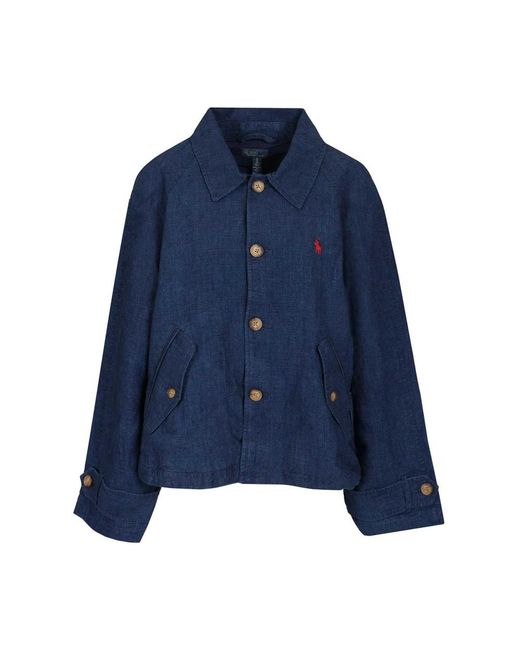 Polo Ralph Lauren Washed Linen Jacket in het Blue