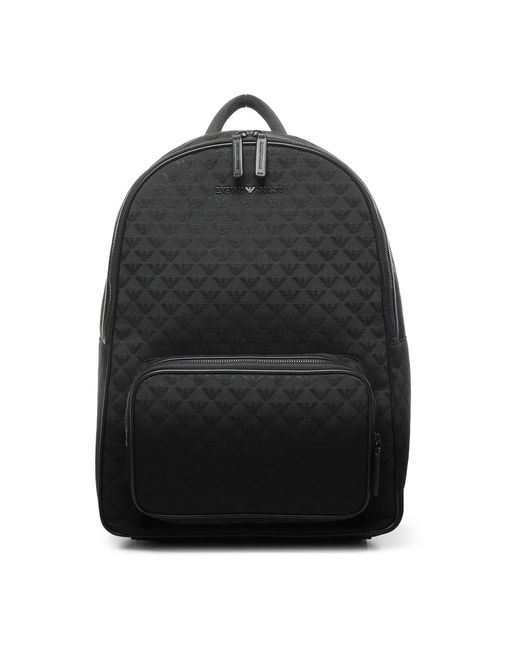 Emporio Armani Black Nylon Backpack for men