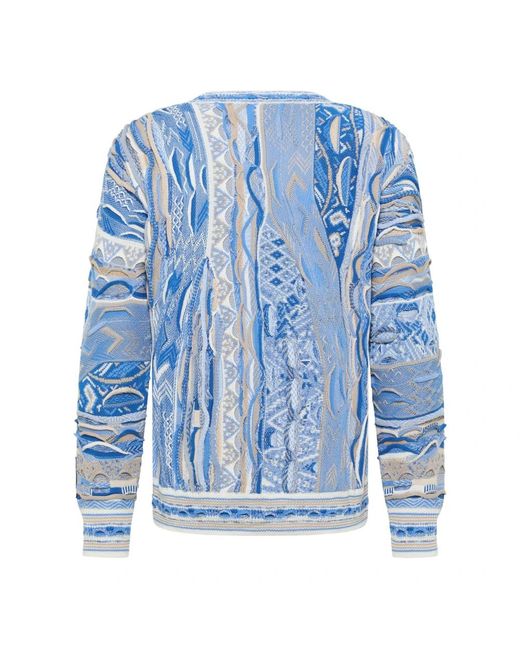 carlo colucci Blue Round-Neck Knitwear for men