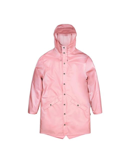 Rains Pink Long Jacket S