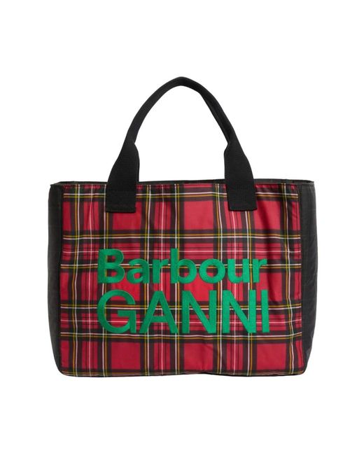 Barbour Red Shopping Bags