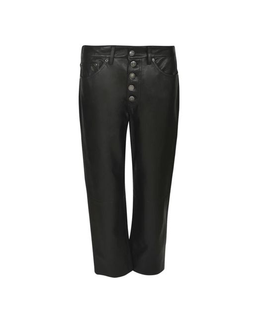 Dondup Black Straight Trousers