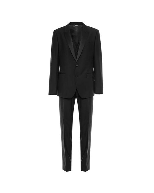 Dolce & Gabbana Black Single Breasted Suits for men
