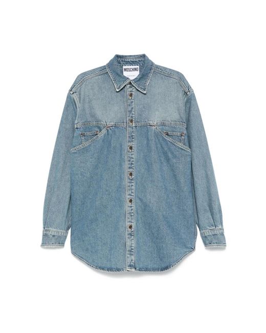 Moschino Blue Denim Shirts for men