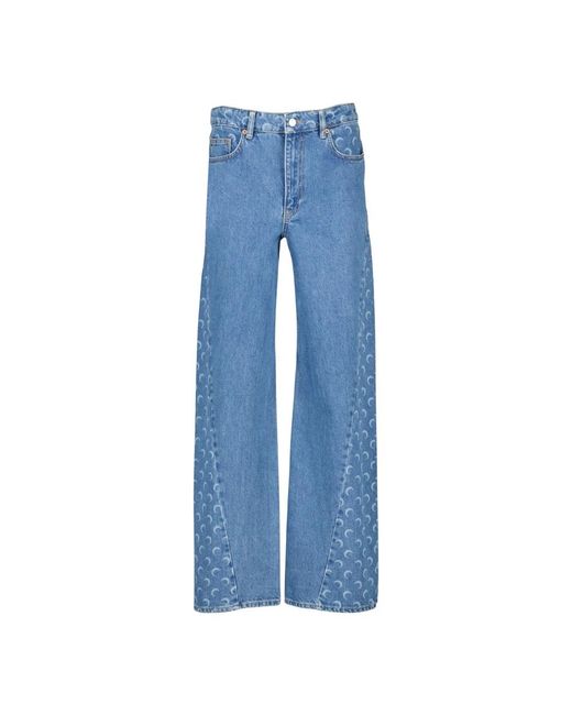 Wide Jeans MARINE SERRE en coloris Blue