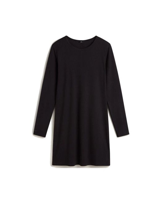 Vans Black Geripptes Langarmkleid