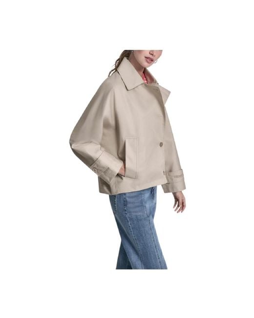 DKNY Short Single Breasted Dolman Jacket in het Natural