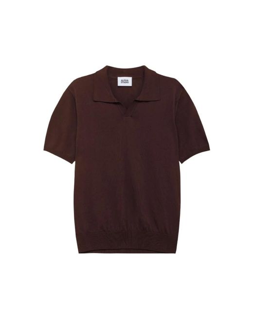 Alpha Studio Poloshirt Met Korte Mouwen in het Purple voor heren