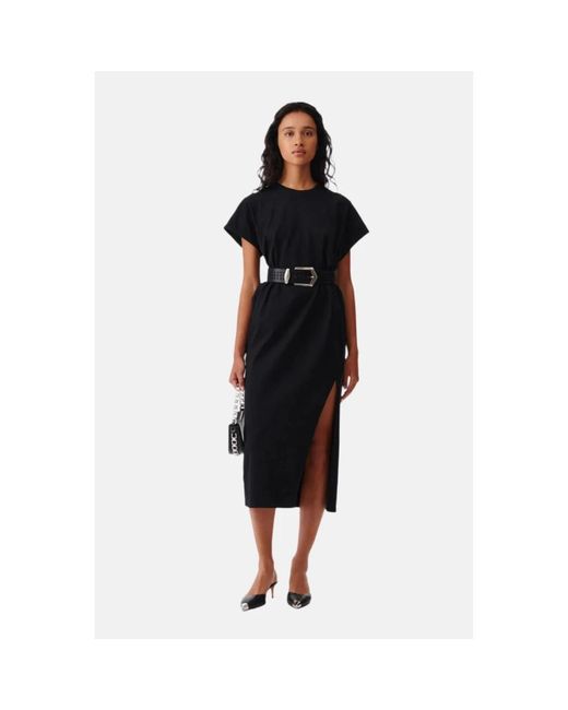 IRO Kleedjes ,Zwart ,Katoen Litonya T-Shirt Jurk in het Black